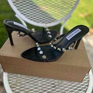 Steve Madden Black Heels with Silver Studs
